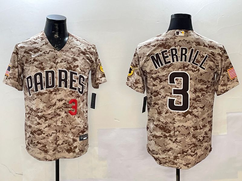Men San Diego Padres #3 Merrill Camo Game 2025 Nike MLB Jersey style 10